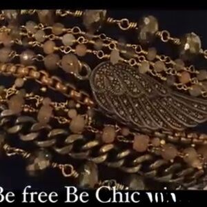 Chic Gold and Brown Wing Bracelet unique piece